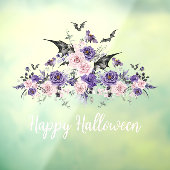 waterverf Bloemen rozen Happy Halloween stijlvol Raamsticker (Vel 3)