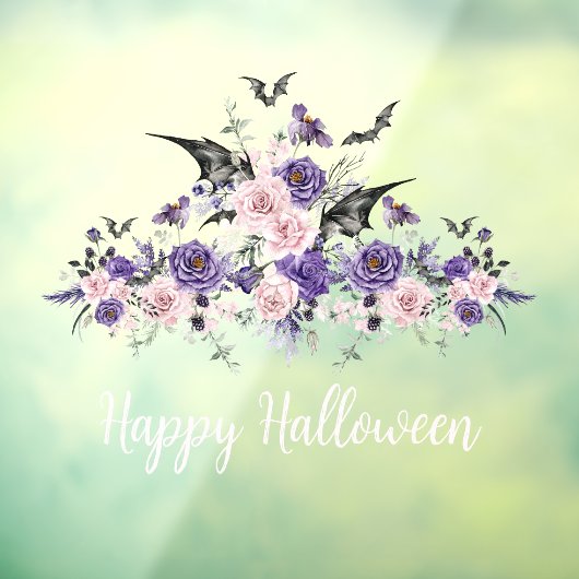 waterverf Bloemen rozen Happy Halloween stijlvol Raamsticker (Vel 3)
