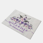 waterverf Bloemen rozen Happy Halloween Wood Deurmat (Schuin)