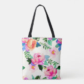 waterverf bloemen rozen tote bag (Achterkant)