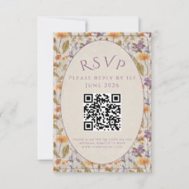 Waterverf Bloemen - RSVP kaart