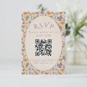 Waterverf Bloemen - RSVP kaart (Staand voorkant)