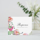 Waterverf Bloemen RSVP met Maaltijdkeuze Uitnodiging Briefkaart (Staand voorkant)