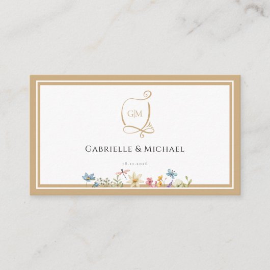 Waterverf Bloemen RSVP Trouwruimte Kaarten (Voorkant)