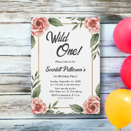 Waterverf Bloemen Rustiek Boho Wild Een Verjaardag Kaart