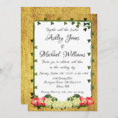 Waterverf Bloemen Rustiek Goud Vriendelijke bruilo Kaart (Voorkant / Achterkant)