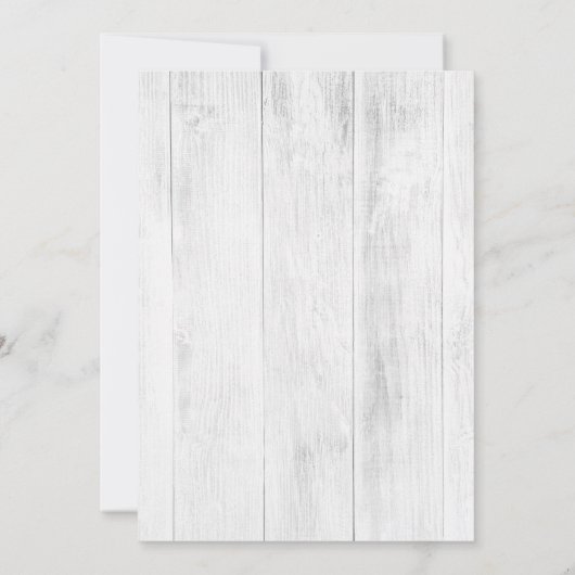 Waterverf Bloemen & Rustiek Hout Boerderij Bruilof Kaart (Achterkant)