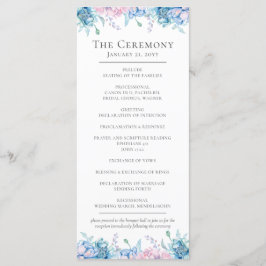 Waterverf Bloemen & Rustiek Hout Boerderij Bruilof Programmakaart