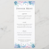Waterverf Bloemen & Rustiek Hout Boerderij Diner Menu (Voorkant)