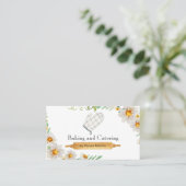 Waterverf Bloemen Rustieke Bakken Catering Visitekaartje (Staand voorkant)