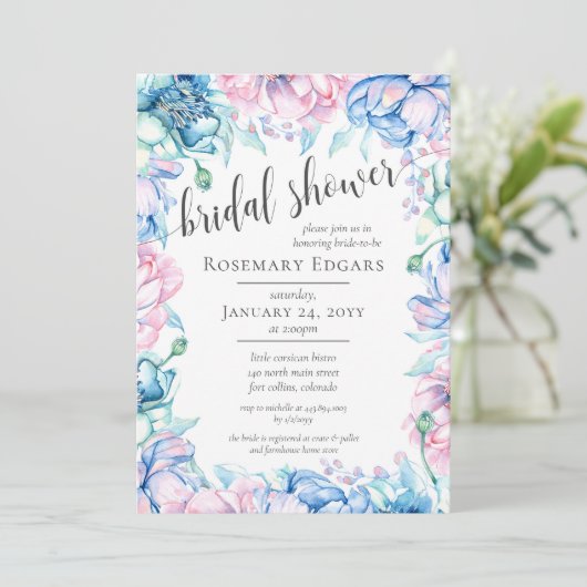 Waterverf Bloemen Rustieke Boerderij Vrijgezellenf Kaart (Staand voorkant)