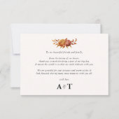 Waterverf Bloemen Rustieke Herfst Warm Herfst Huwe Bedankkaart (Voorkant)