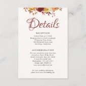 Waterverf Bloemen Rustieke Herfst Warm Herfst Huwe Informatiekaartje (Voorkant)