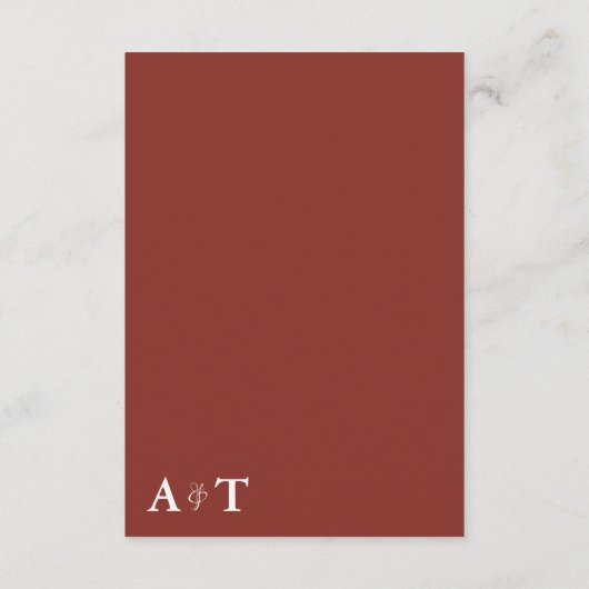 Waterverf Bloemen Rustieke Herfst Warm Herfst Huwe Informatiekaartje (Achterkant)