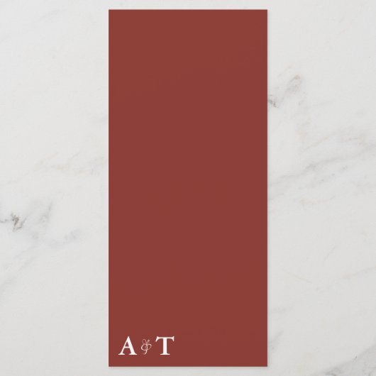 Waterverf Bloemen Rustieke Herfst Warm Herfst Huwe Menu (Achterkant)