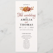 Waterverf Bloemen Rustieke Herfst Warm Herfst Huwe Programmakaart (Voorkant)