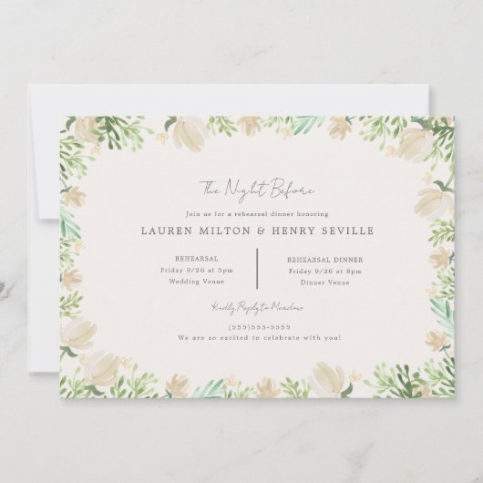 Waterverf Bloemen Rustieke Huwelijksrepetitie Kaart (Voorkant)