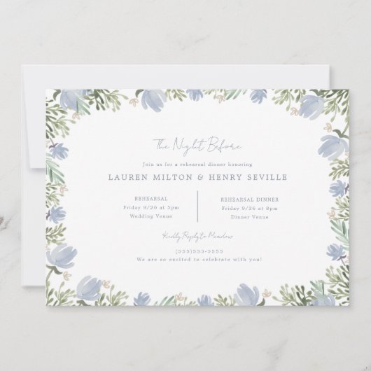 Waterverf Bloemen Rustieke Huwelijksrepetitie Kaart (Voorkant)