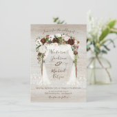 Waterverf Bloemen Rustieke Schuur Hout Luifel Brui Kaart (Staand voorkant)