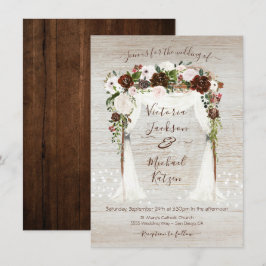 Waterverf Bloemen Rustieke Schuur Hout Luifel Brui Kaart