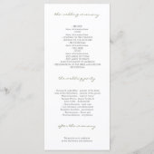 Waterverf Bloemen  Rustieke Trouwprogramma's Programmakaart (Achterkant)