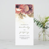 Waterverf Bloemen  Rustieke Trouwprogramma's Programmakaart (Staand voorkant)