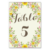 Waterverf bloemen | Rustieke Trouwtafel Nummer Kaart (Achterkant)