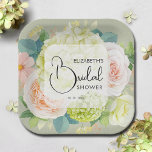 Waterverf Bloemen Sage Groen Vrijgezellenfeest Papieren Bordje<br><div class="desc">Mooie waterverf witte en groene hortensia's,  roze en crème rozen,  madeliefjes,  kleine bloesems en bladeren op salie groen,  personaliseer deze papieren borden voor uw vrijgezellenfeest,  verlovingsfeest,  bruiloft of elke gelegenheid met uw gegevens in chique belettering. OVEREENKOMENDE objecten in ons collectie.</div>