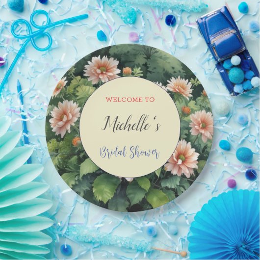 Waterverf Bloemen Schattige Vrijgezellenfeest Papieren Bordje (Feest)