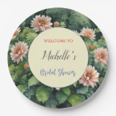 Waterverf Bloemen Schattige Vrijgezellenfeest Papieren Bordje (Voorkant)