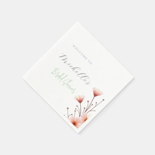 Waterverf Bloemen Schattige Vrijgezellenfeest Servet (Hoek)