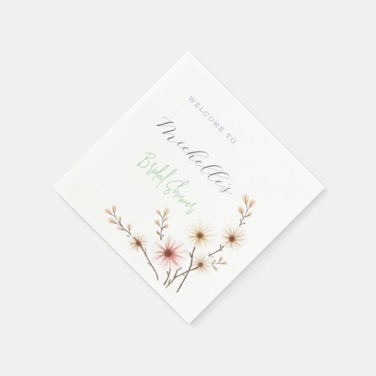 Waterverf Bloemen Schattige Vrijgezellenfeest Servet (Hoek)