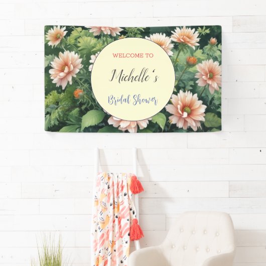 Waterverf Bloemen Schattige Vrijgezellenfeest Spandoek (Insitu)