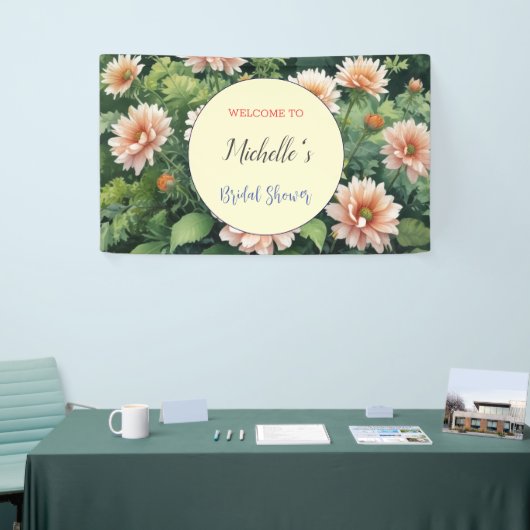 Waterverf Bloemen Schattige Vrijgezellenfeest Spandoek (Beurs)