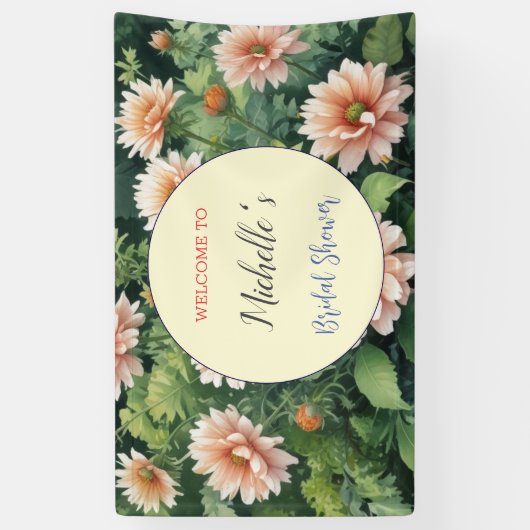 Waterverf Bloemen Schattige Vrijgezellenfeest Spandoek (Verticaal)