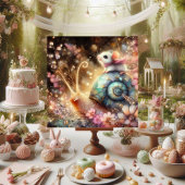 Waterverf Bloemen Schattigee Muis op slak Pasen Feestdagenkaart