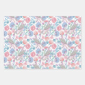 Waterverf Bloemen Schattigee Pastelpatronen Natuur Inpakpapier Vel (Voorkant)