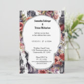 Waterverf Bloemen Schedel Vorm Moderne Gothic Brui Kaart (Staand voorkant)