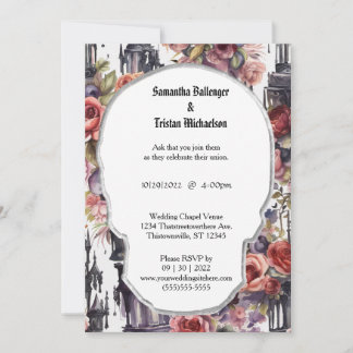 Waterverf Bloemen Schedel Vorm Moderne Gothic Brui Kaart