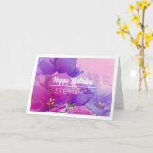 Waterverf Bloemen Schilderen Aangepaste Naam Verja Kaart (Gele Bloem)