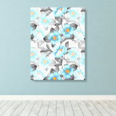 Waterverf bloemen schilderen canvas afdruk (Insitu (Houten vloer))