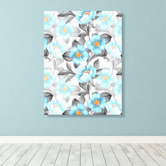 Waterverf bloemen schilderen canvas afdruk (Insitu (Houten vloer))