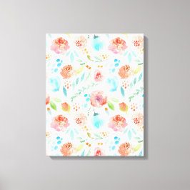 Waterverf bloemen schilderen canvas afdruk