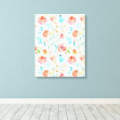 Waterverf bloemen schilderen canvas afdruk (Insitu (Houten vloer))