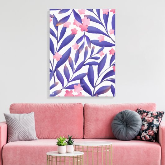 Waterverf bloemen schilderen canvas afdruk (Insitu (Woonkamer))