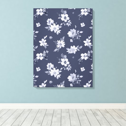 Waterverf bloemen schilderen canvas afdruk (Insitu (Houten vloer))
