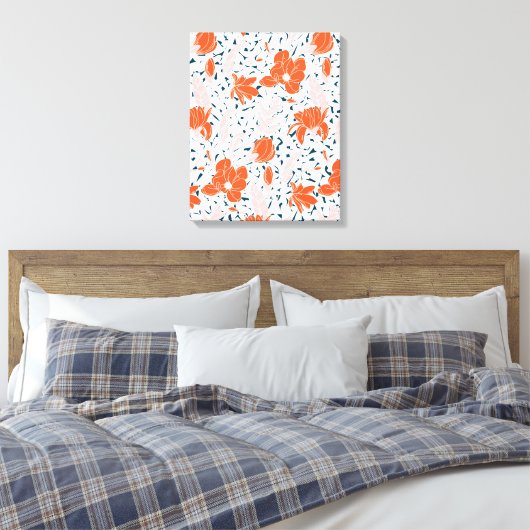 Waterverf bloemen schilderen canvas afdruk (Insitu (Slaapkamer))