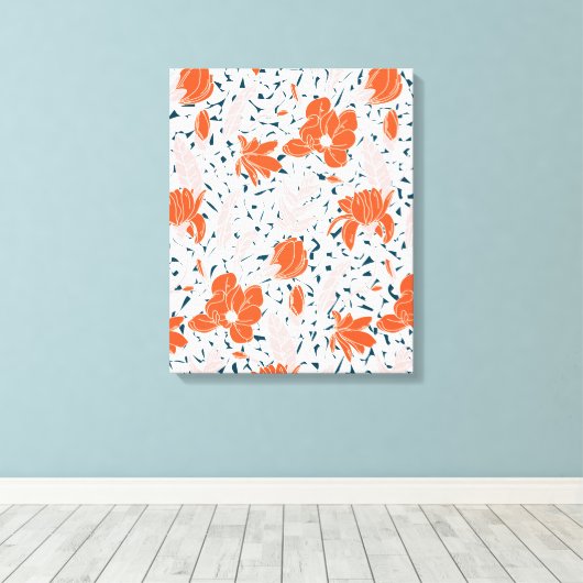 Waterverf bloemen schilderen canvas afdruk (Insitu (Houten vloer))