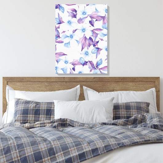 Waterverf bloemen schilderen canvas afdruk (Insitu (Slaapkamer))