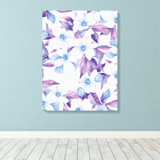 Waterverf bloemen schilderen canvas afdruk (Insitu (Houten vloer))